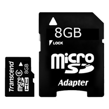 фото Карта памяти microSD(HC) 8Gb, с переходником SD