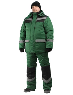 фото Зимний костюм для работы URSUS "Передовик" т-зеленый с черным (Смесовая ткань) -25°C