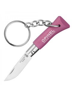 фото Нож-брелок Opinel №2 (нержавеющая сталь, розовый)