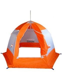 фото Палатка для зимней рыбалки "Зонт" Пингвин 4 (1-сл) бело-оранжевая