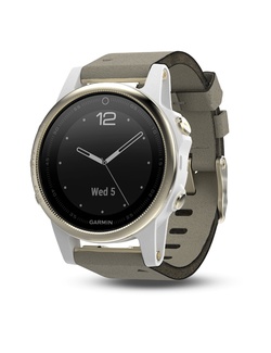 фото Garmin FENIX 5S SAPPHIRE золотистые с замшевым ремешком (010-01685-13)
