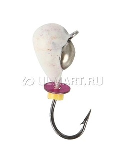 фото Мормышка TROUT PRO Капля "БЕЛАЯ" с коронкой, диаметр 3 мм