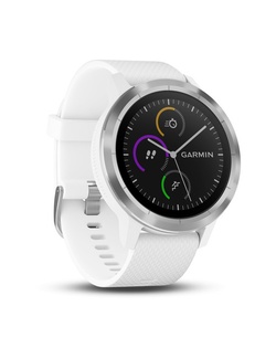 фото Garmin VIVOACTIVE 3 серебристые с белым ремешком (010-01769-22)