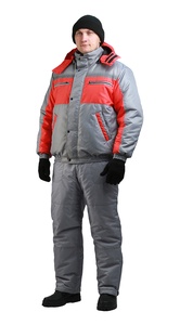 фото Зимний костюм для работы URSUS "Стим-Ямал" серый с красным (Оксфорд) -25°C