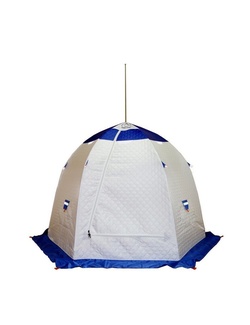 фото Палатка для зимней рыбалки "Зонт" Пингвин 3 Термолайт белый-синий