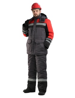 фото Зимний костюм для работы URSUS "Зимник" Cерый с красным и черным