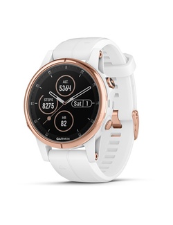 фото Garmin FENIX 5S PLUS SAPPHIRE розовое золото (010-01987-07) с белым ремешком