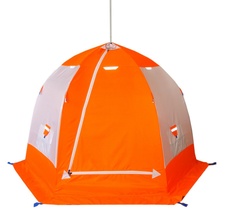 фото Палатка для зимней рыбалки "Зонт" Пингвин 2 (1-сл.) оранжевый-белый