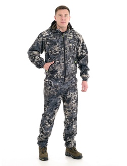 фото Осенний костюм для рыбалки и охоты "Сокол" 0° (алова, серая цифра) КВЕСТ (подкладка флис)