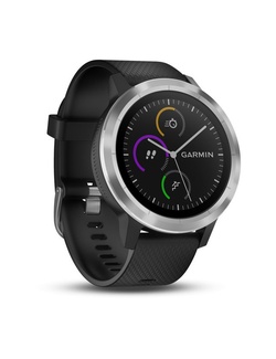 фото Garmin VIVOACTIVE 3 серебристые с черным ремешком (010-01769-02)