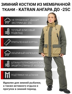 фото Костюм женский зимний для охоты и рыбалки KATRAN АНГАРА (Финляндия, хаки) до -25С