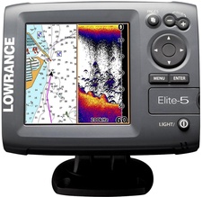 фото Lowrance Elite-5 с датчиком для зимней рыбалки (подледного лова)