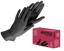 фото Перчатки одноразовые нитриловые MATRIX Black Nitrile 50 пар (100 шт) черные