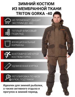 фото Зимний костюм для рыбалки и охоты TRITON GORKA -40 (Финляндия, зеленый)