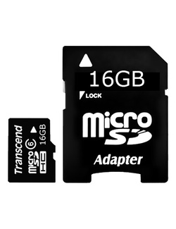 фото Карта памяти microSD (10 Класс) 16Gb, с переходником SD